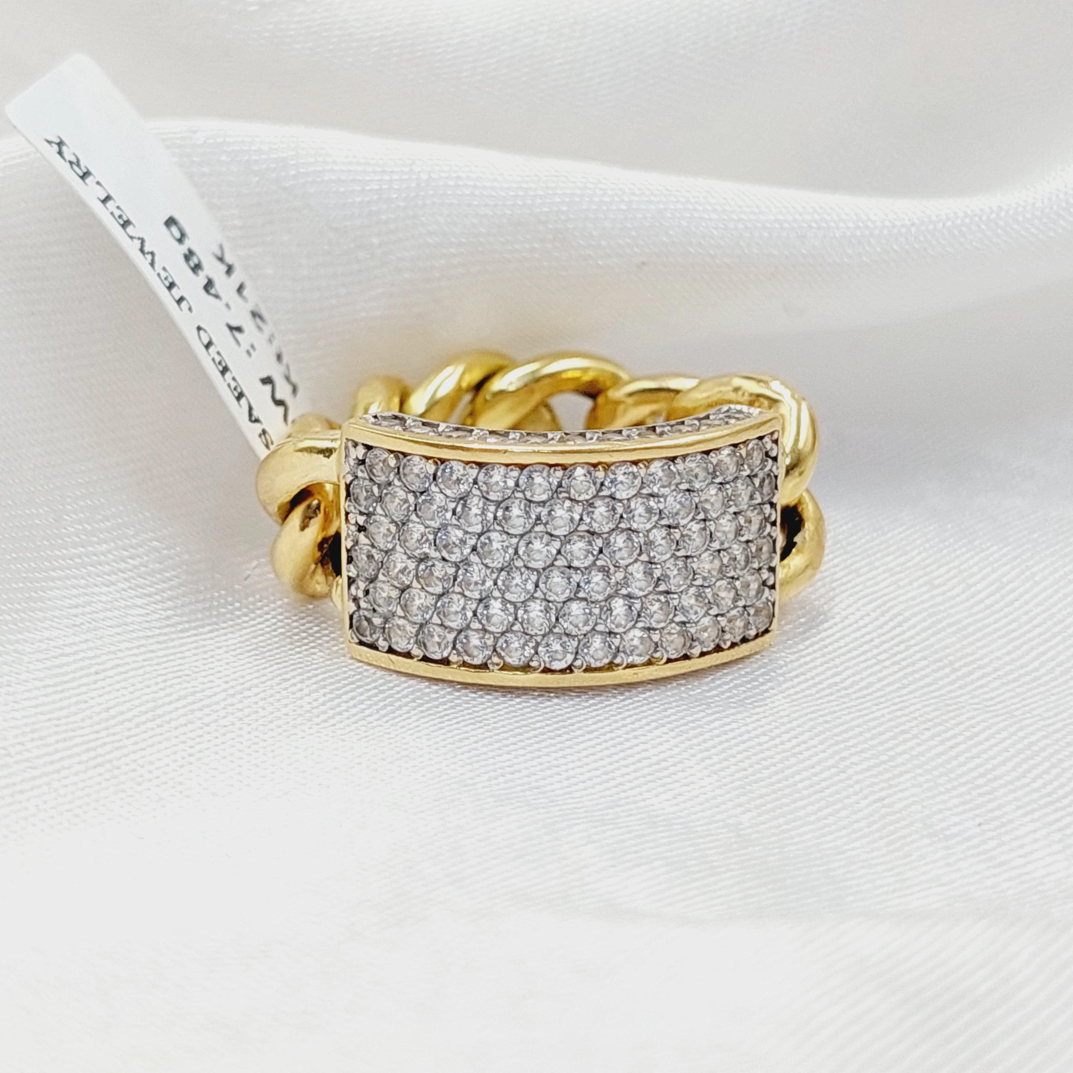 Zircon Studded Cuban Links Ring - Image 3