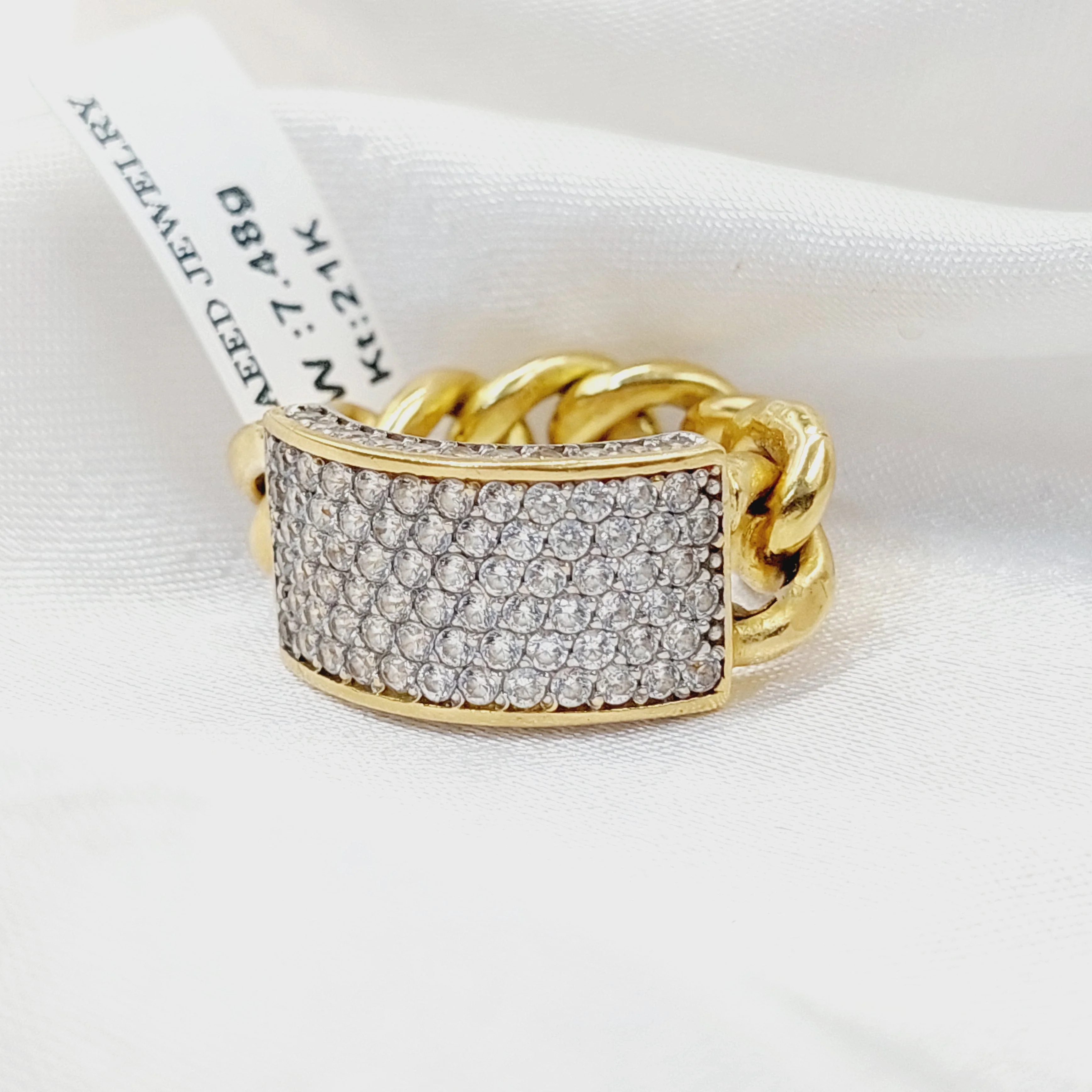 Zircon Studded Cuban Links Ring - Image 4