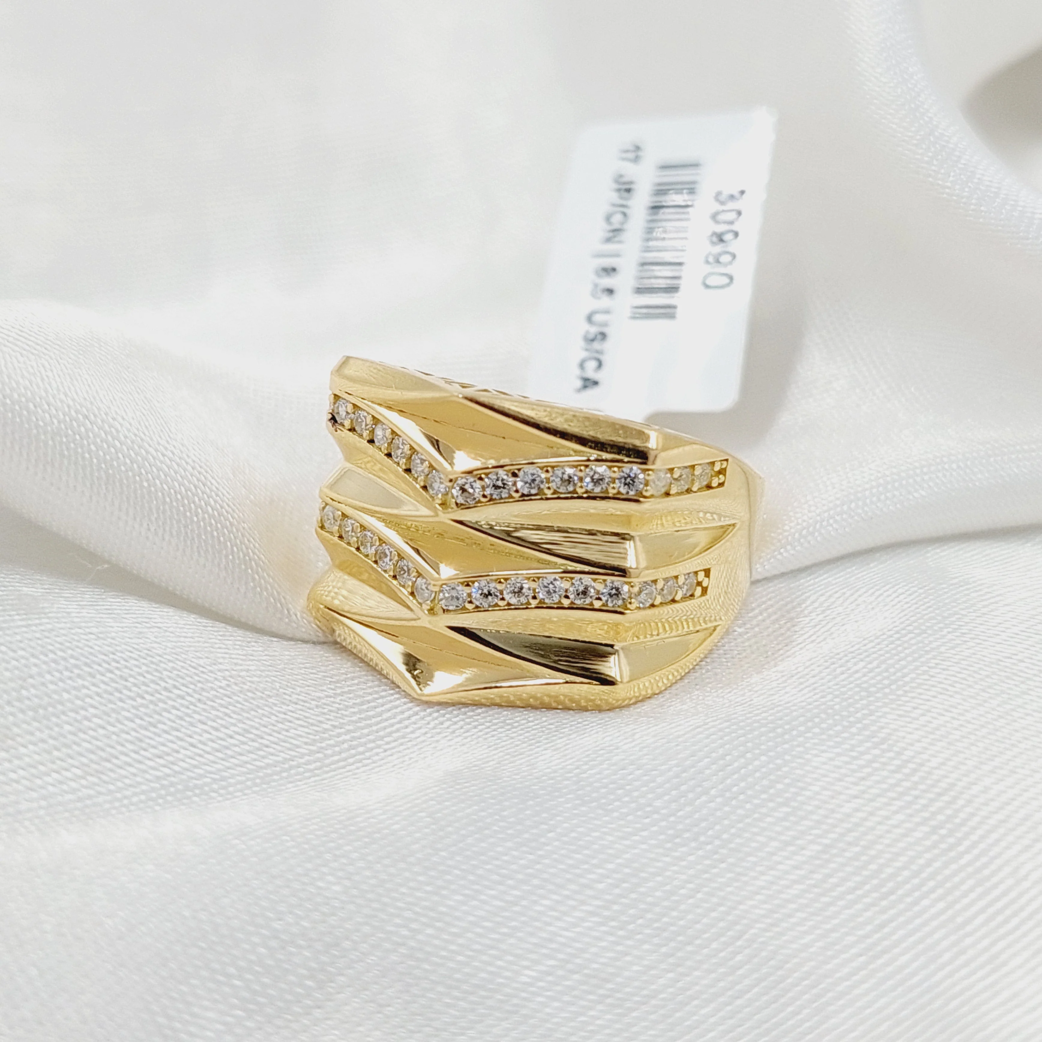 Zircon Studded Pyramid Ring - Image 3