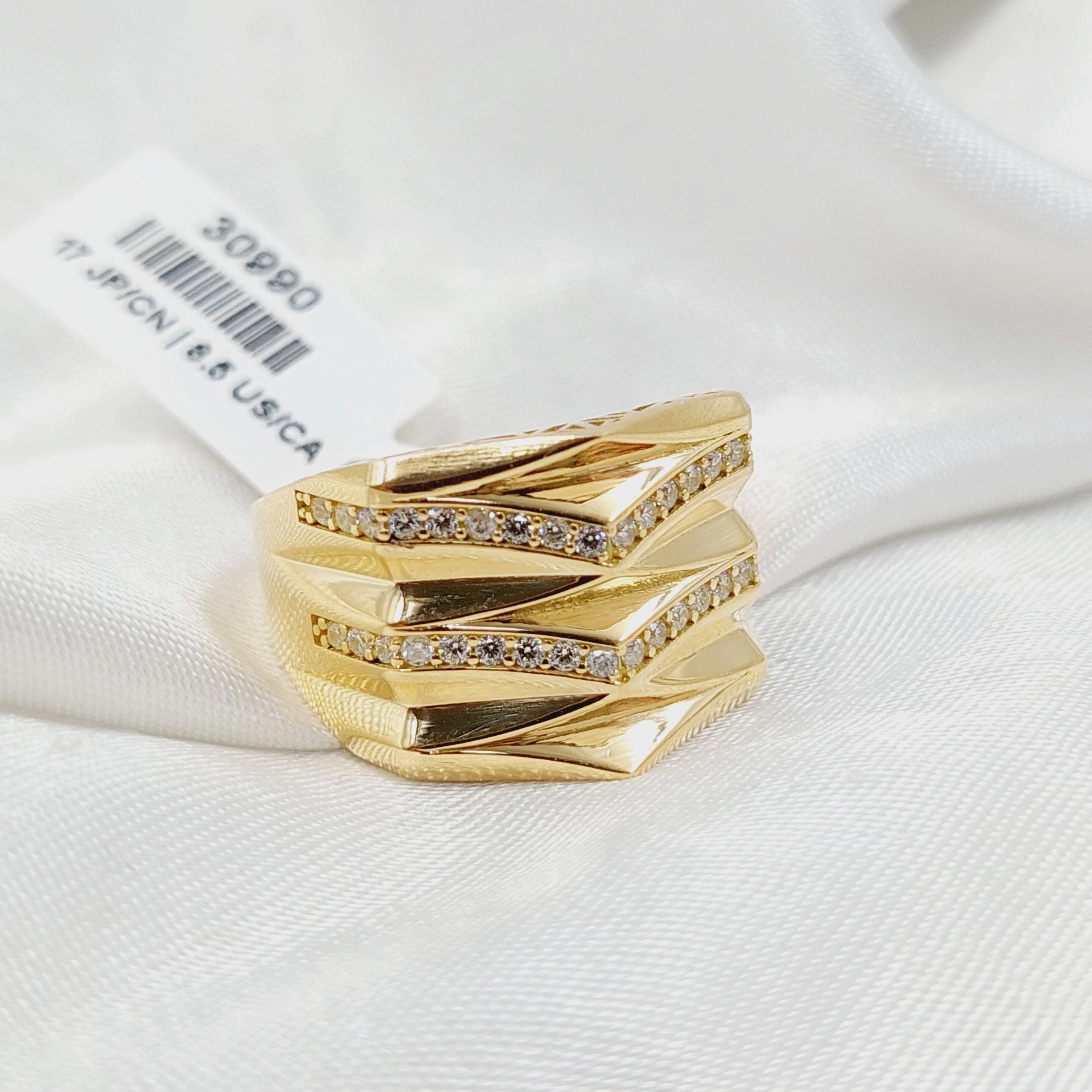 Zircon Studded Pyramid Ring - Image 5